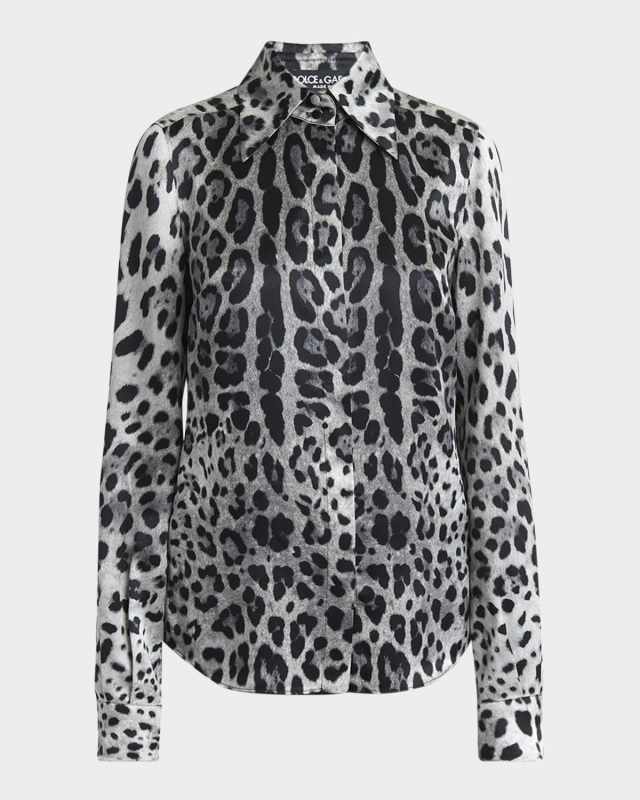Animal Print Button Down Blouse